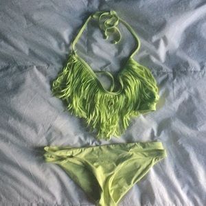 XS L'Space Fringe Bikini Lemon Lime Color